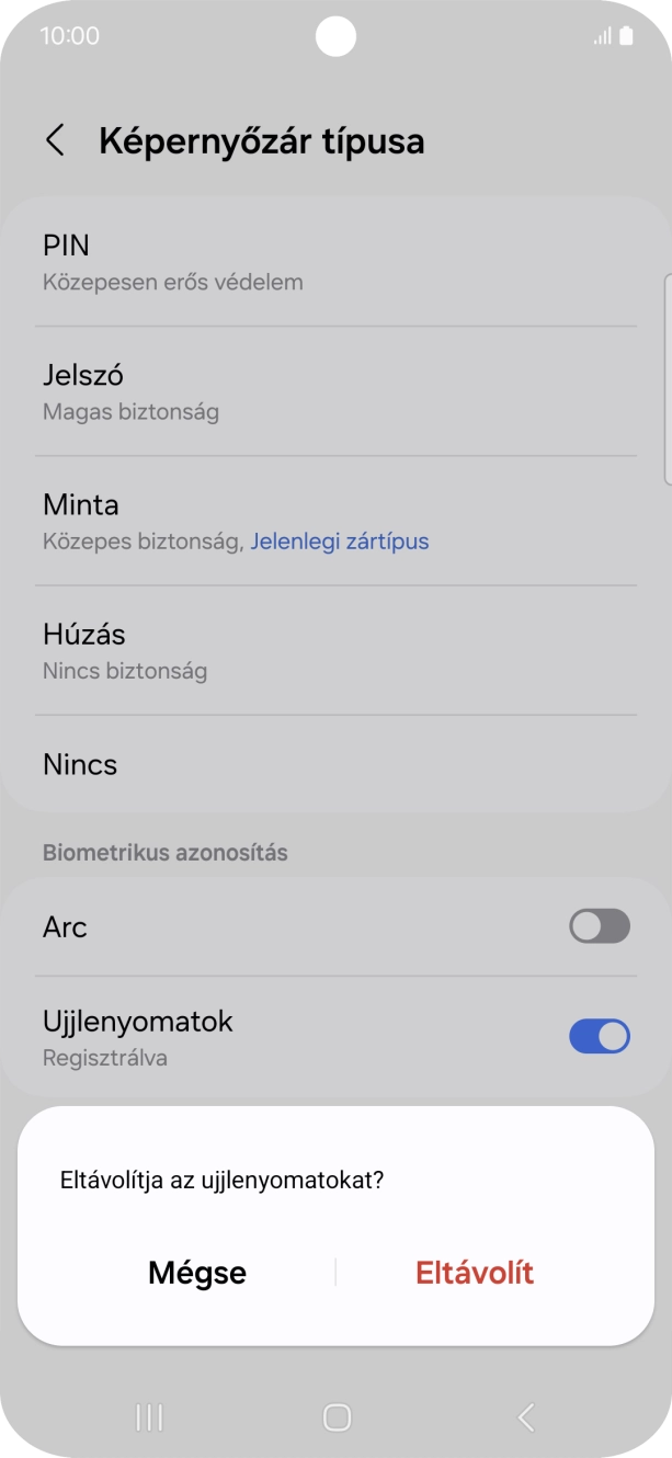 Válaszd az Eltávolít lehetőséget.