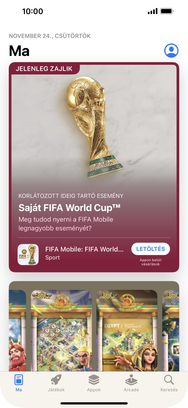 Válaszd a Keresés lehetőséget. Válaszd a Keresés lehetőséget.