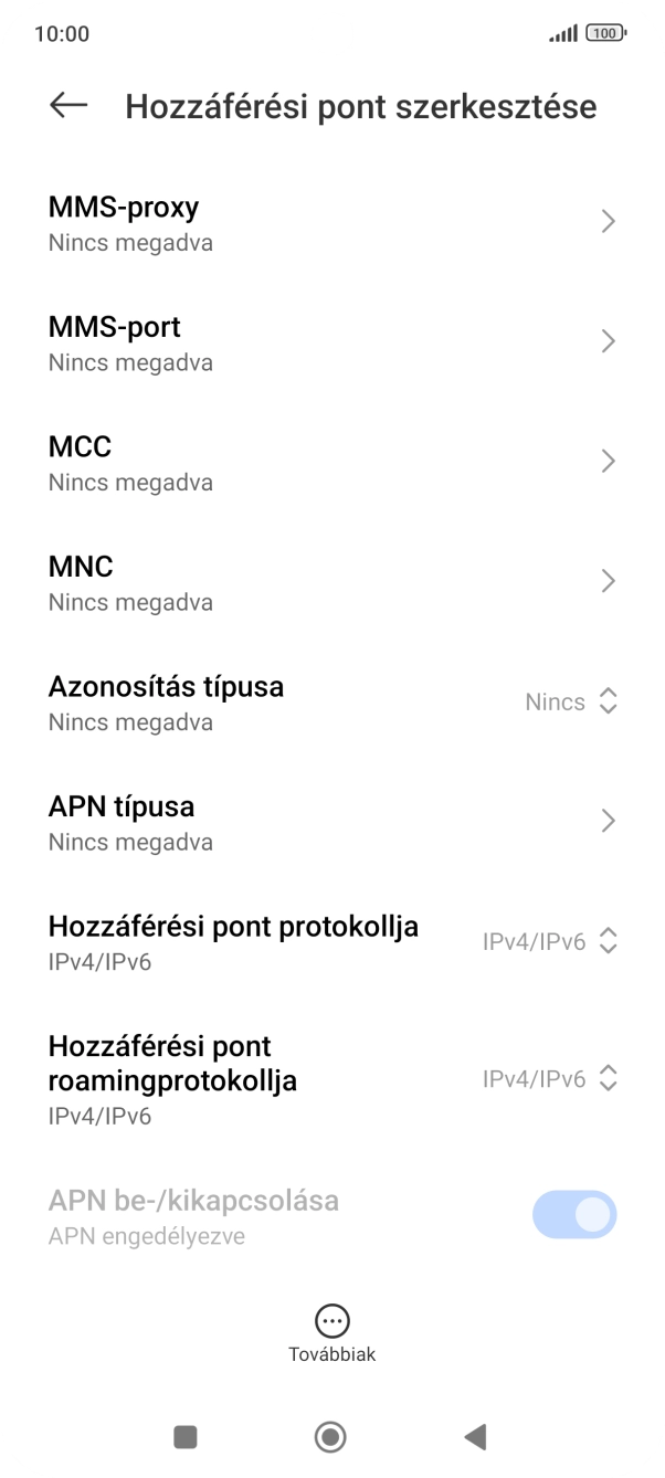 Válaszd az MMS-proxy lehetőséget.