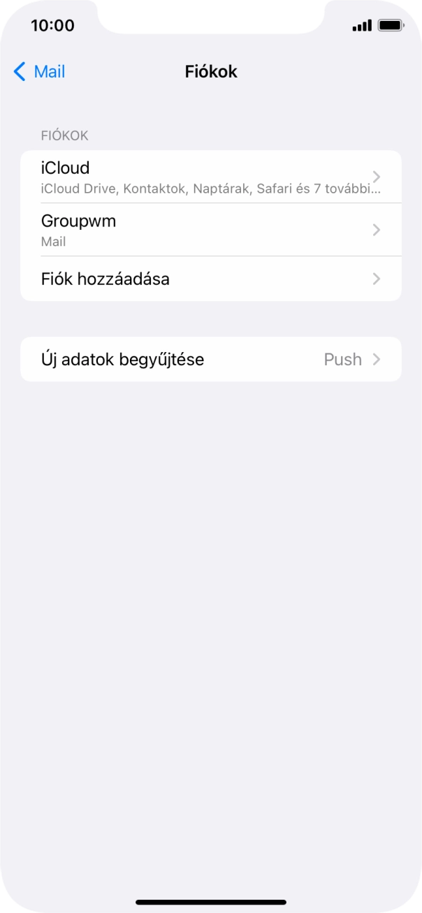 Kattints az imént létrehozott e-mail-fiók nevére.
