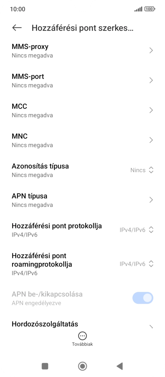 Válaszd az MMS-proxy lehetőséget.