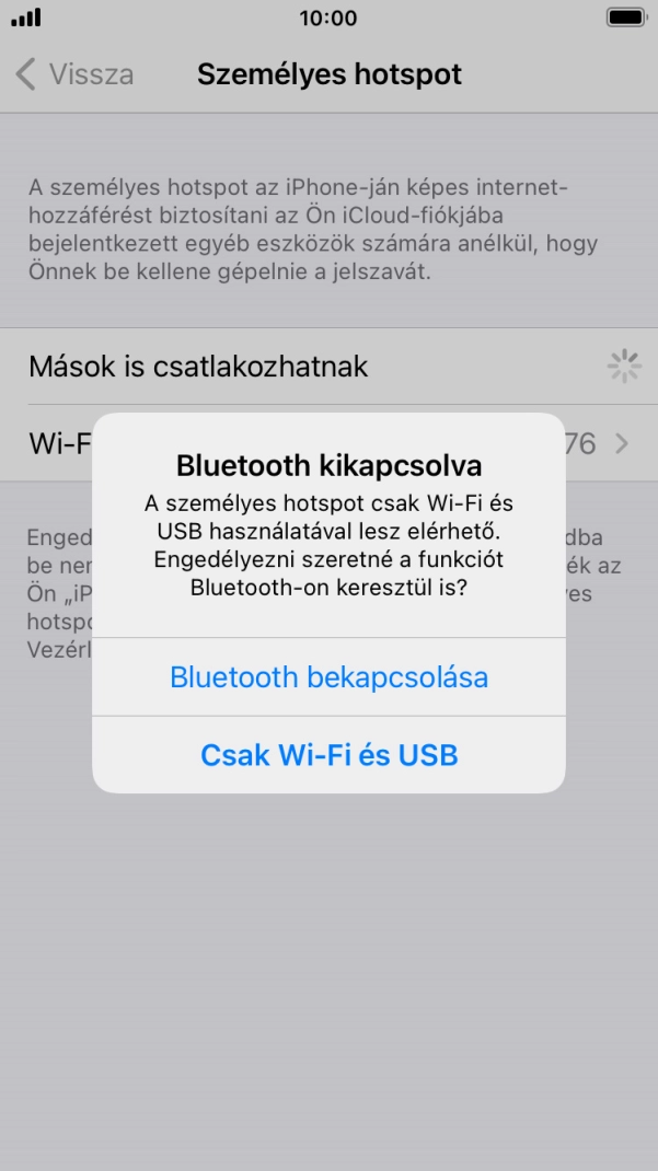 Amennyiben ki van kapcsolva a Wi-Fi, válaszd a Csak Wi-Fi és USB lehetőséget.