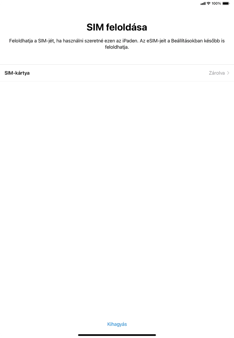 Válaszd a SIM-kártya lehetőséget.