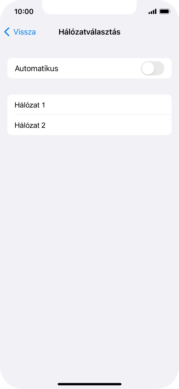 Ha kikapcsolod a funkciót, válaszd a kívánt hálózatot.