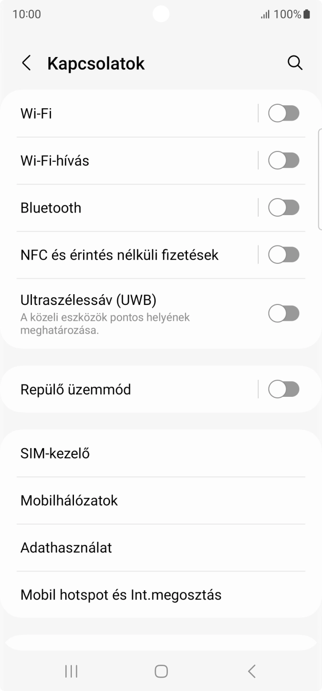 Válaszd a Mobilhálózatok lehetőséget.