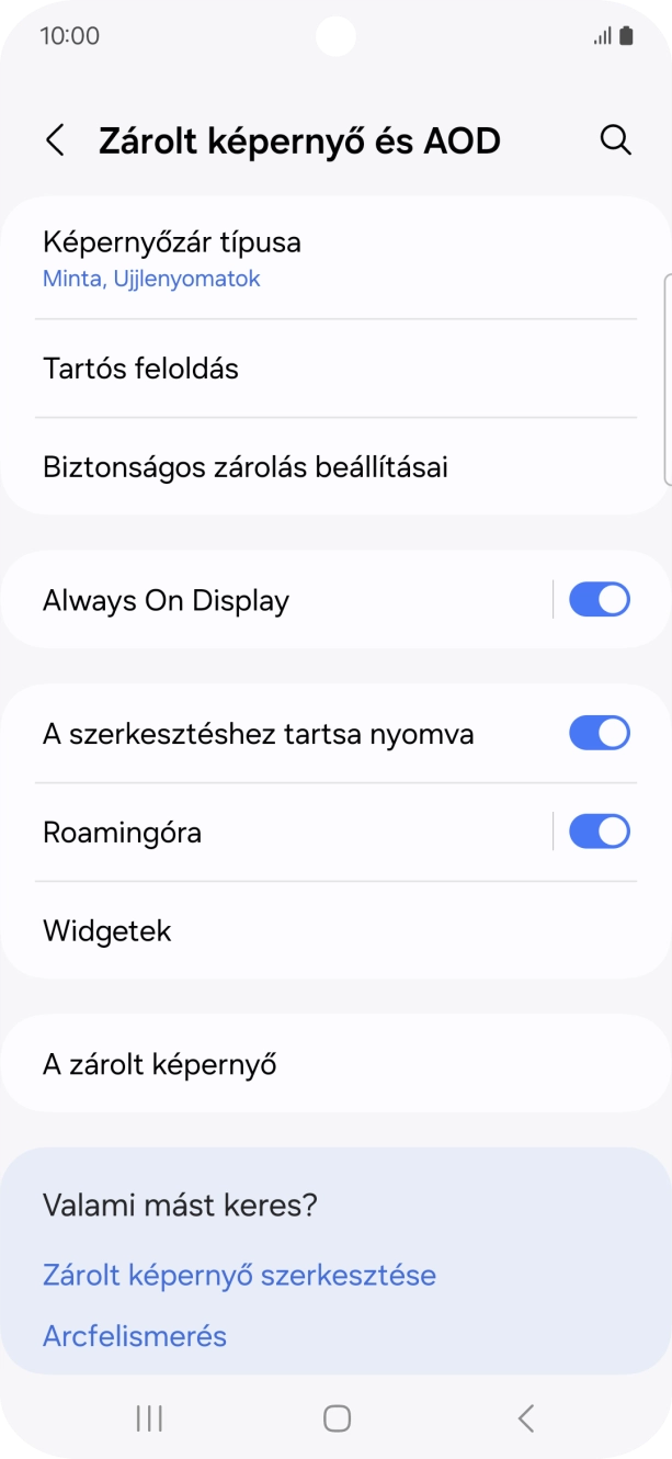 Válaszd a Képernyőzár típusa lehetőséget, és írd be az extra képernyőzárkódot, amit korábban már beállítottál.