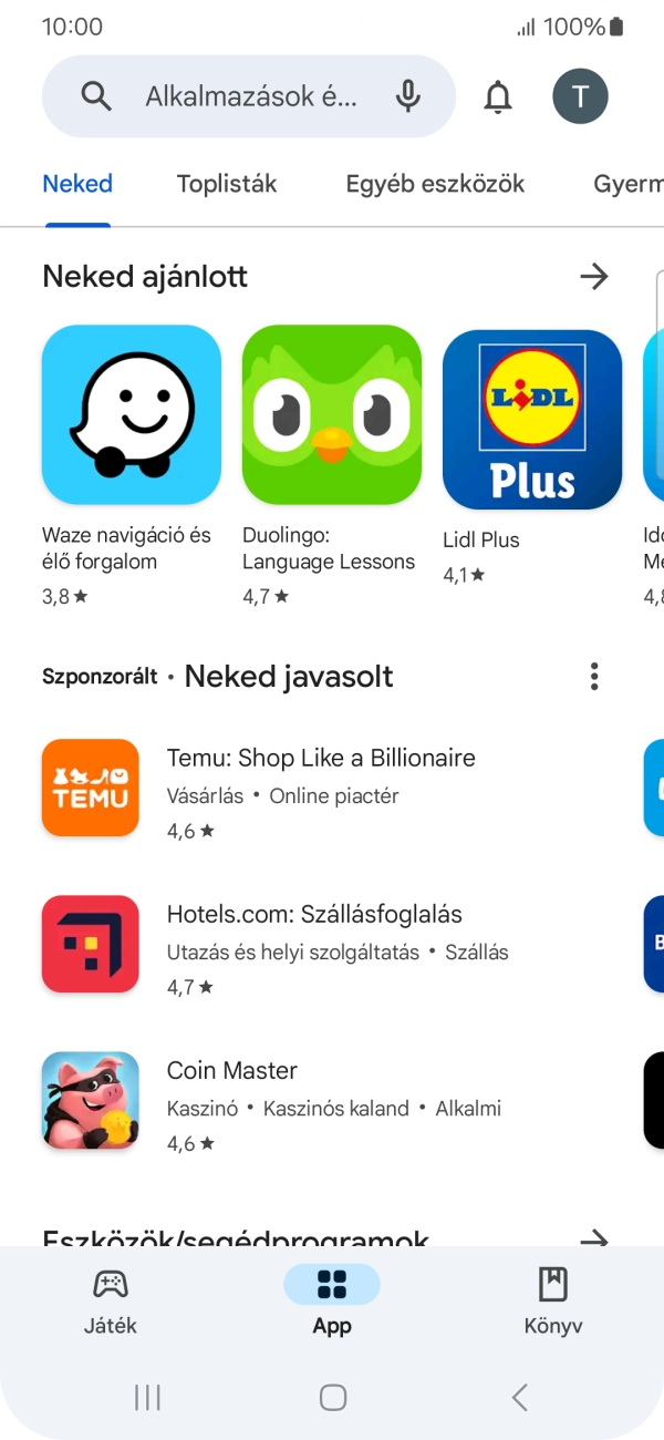 Kattints a keresés mezőre.