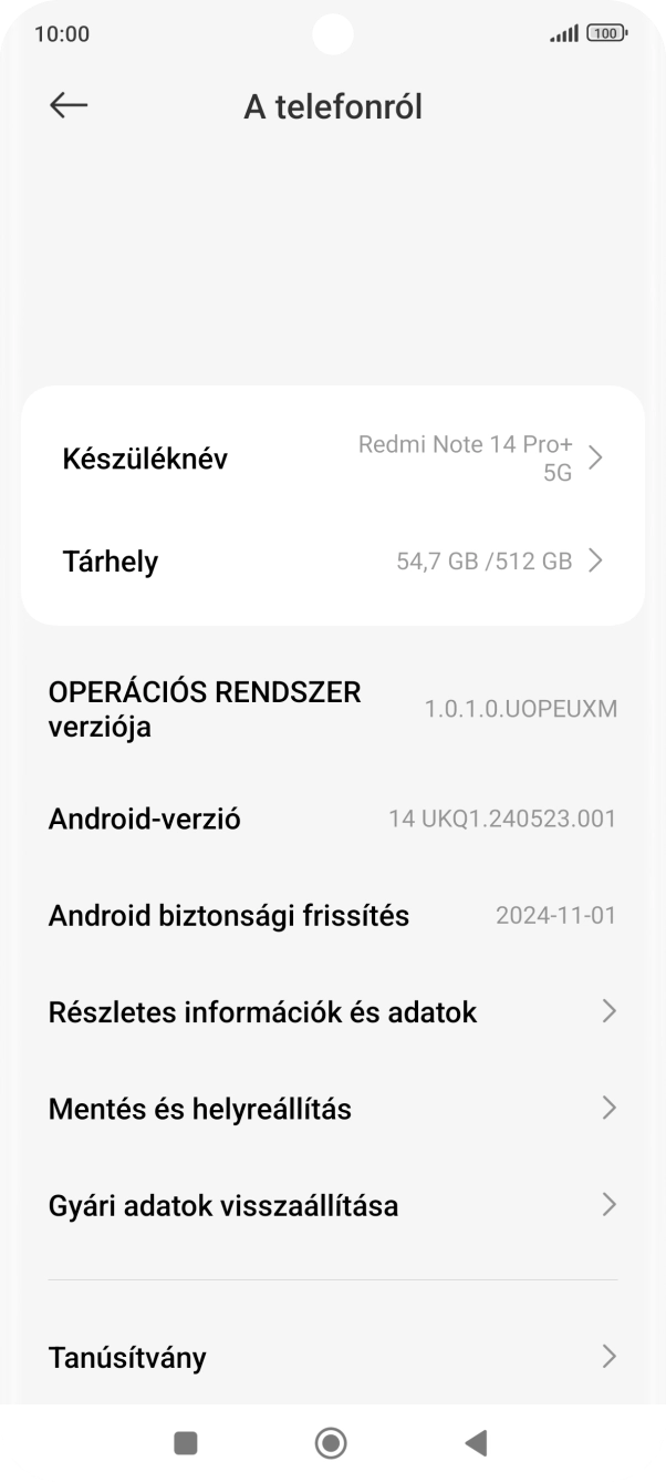 Válaszd a Gyári adatok visszaállítása lehetőséget.
