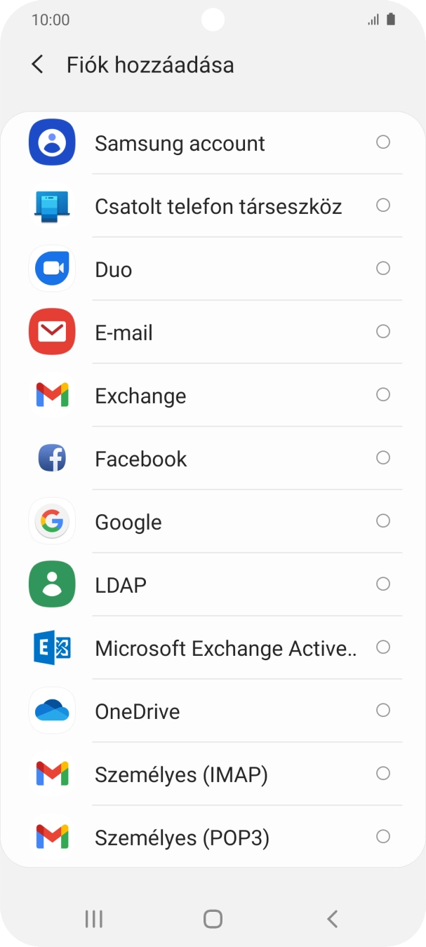 Válaszd a Személyes (POP3) lehetőséget.