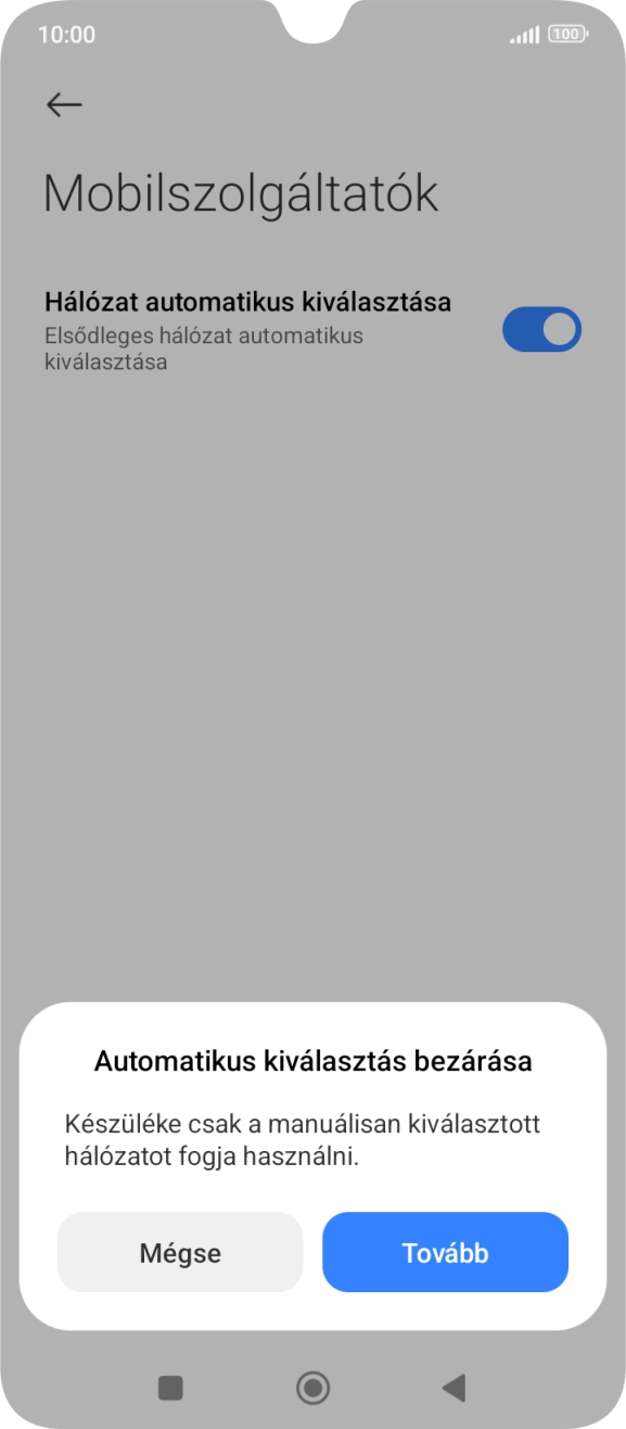 Válaszd a Tovább lehetőséget.