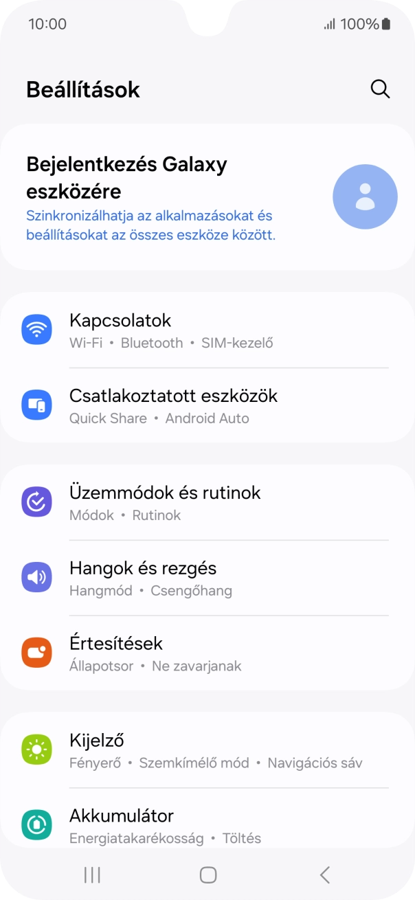 Válaszd a Kapcsolatok lehetőséget.