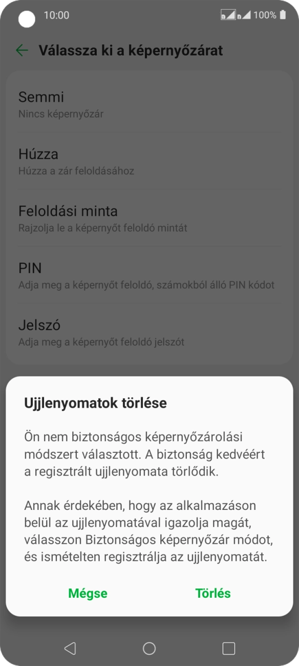 Válaszd a Törlés lehetőséget.