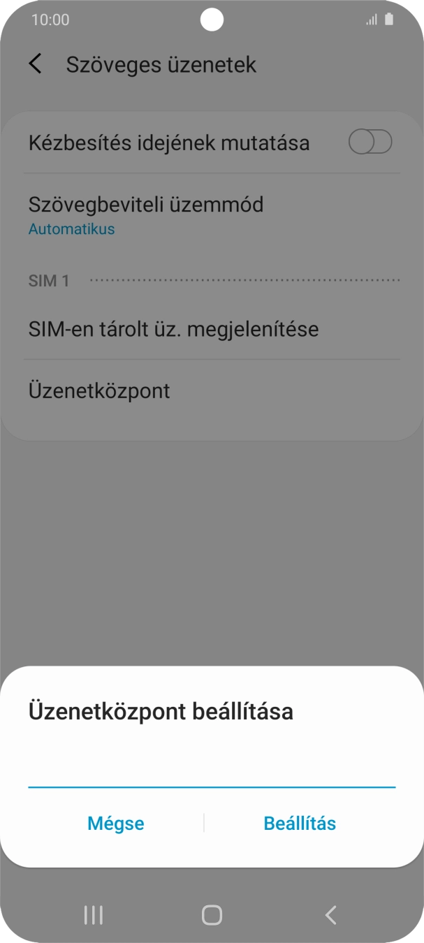 Írd be a +36709996500 számot, és válaszd a Beállítás lehetőséget.