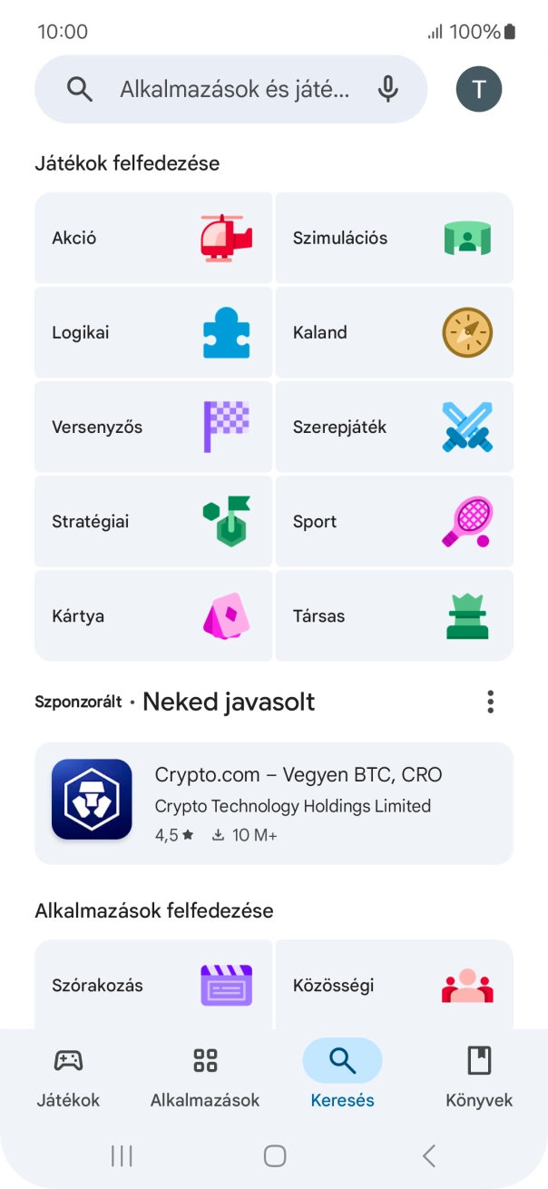 Kattints a keresés mezőre.