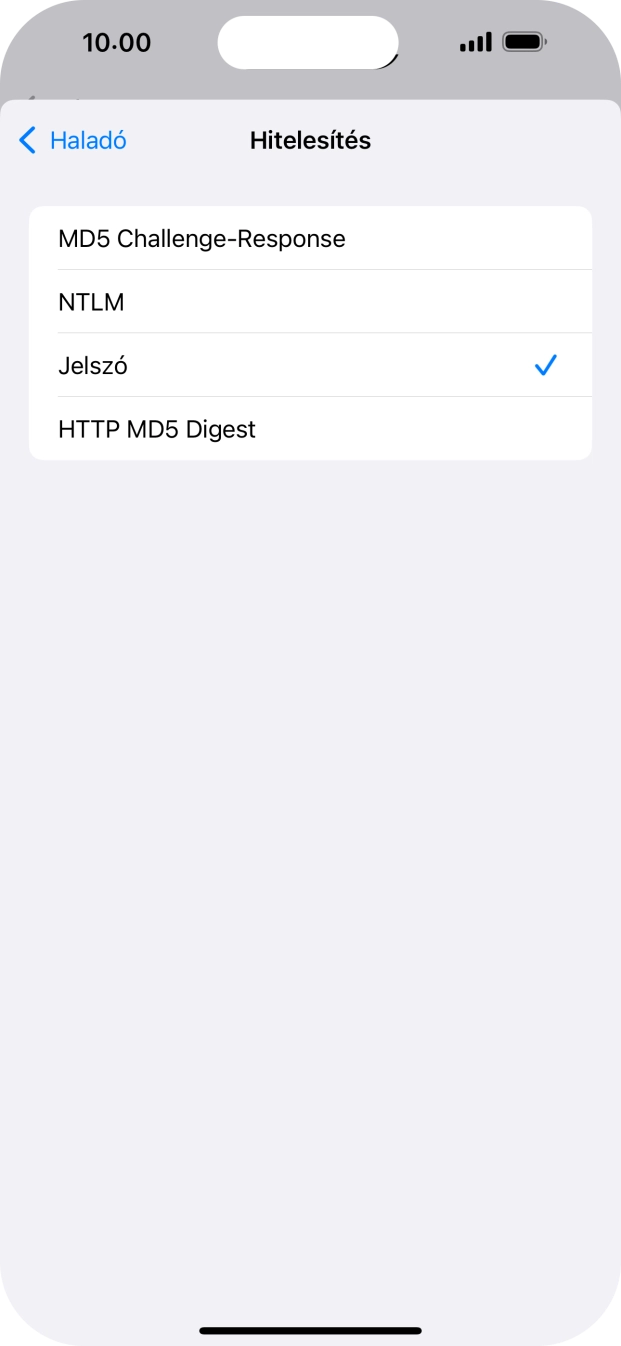 Válaszd a Jelszó lehetőséget.