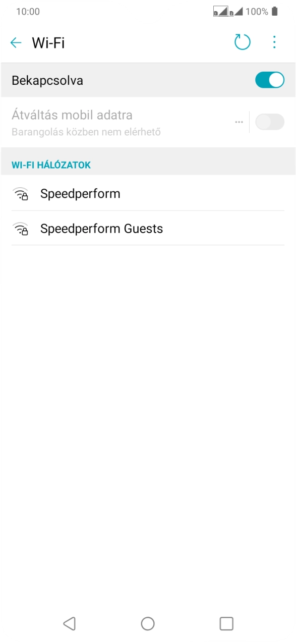 Válaszd ki a kívánt Wi-Fi hálózatot. Válaszd ki a kívánt Wi-Fi hálózatot.
