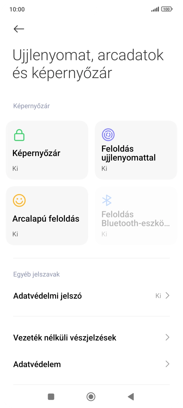 Válaszd a Feloldás ujjlenyomattal lehetőséget.
