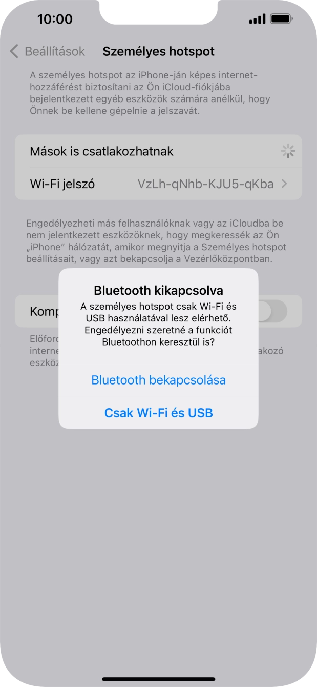 Amennyiben be van kapcsolva a Wi-Fi, válaszd a Csak Wi-Fi és USB lehetőséget. Amennyiben be van kapcsolva a Wi-Fi, válaszd a Csak Wi-Fi és USB lehetőséget.