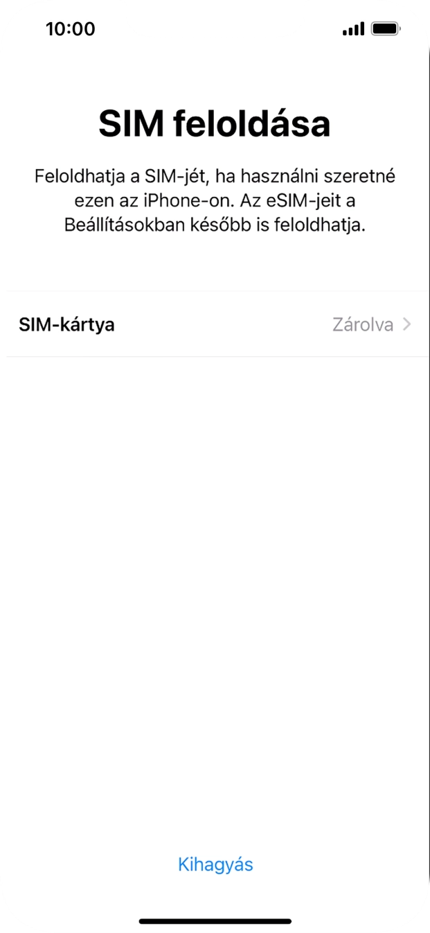 Válaszd a SIM-kártya lehetőséget. Válaszd a SIM-kártya lehetőséget.