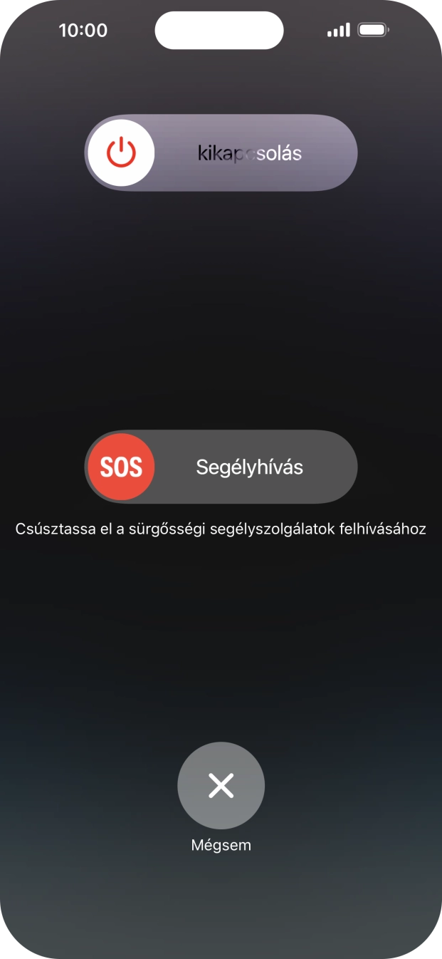 Kattints a kikapcsolás ikonra, és húzd az ikont jobbra.