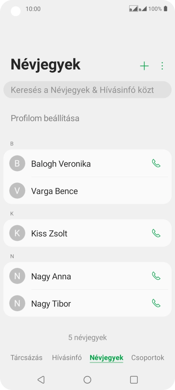Kattints az új kontaktok ikonra.