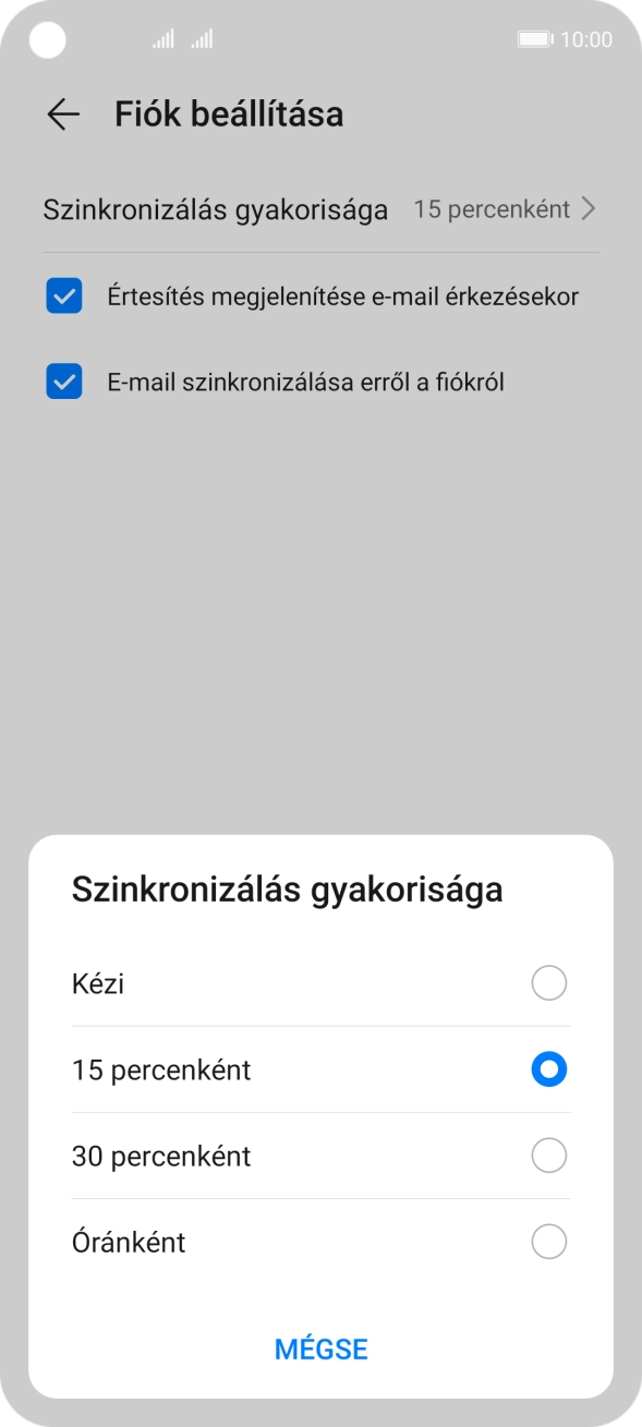 Válaszd ki a kívánt beállítást.