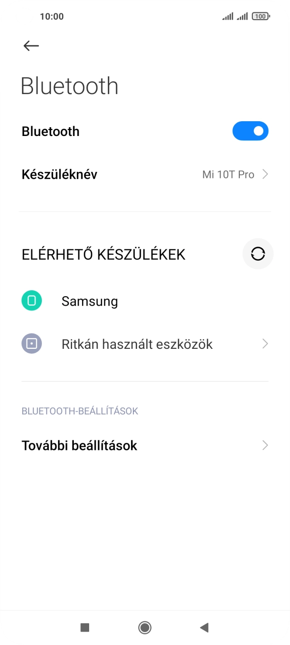 Válaszd ki a kívánt Bluetooth-eszközt, és kövesd a kijelzőn megjelenő utasításokat annak telefonodhoz történő csatlakoztatásához.