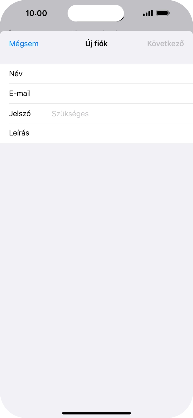 Kattints a Jelszó mezőre, és írd be az e-mail-fiókodhoz tartozó jelszót.