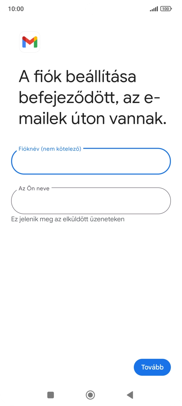 Kattints „Az Ön neve” alatti mezőre, és írd be a kívánt küldőnevet.