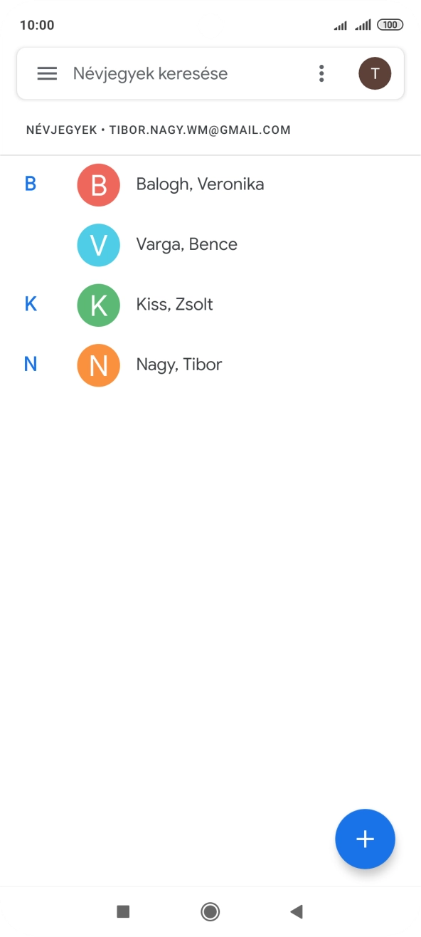 Kattints az új kontaktok ikonra. Kattints az új kontaktok ikonra.