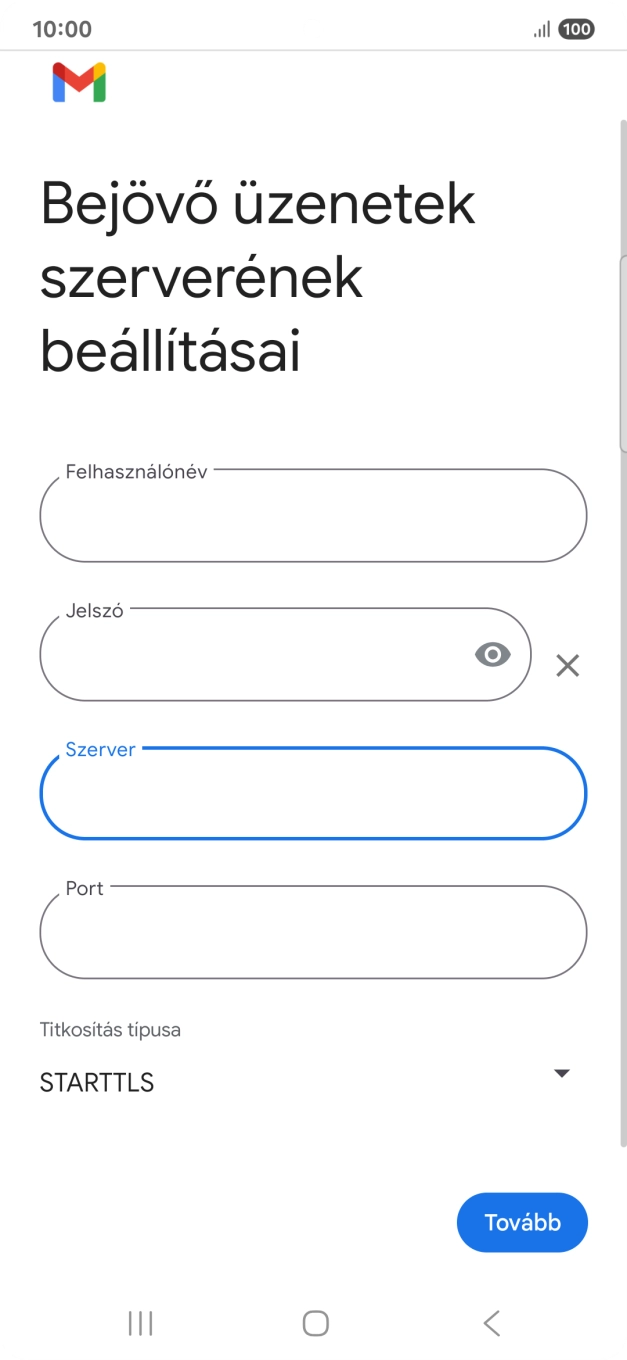 Kattints a „Port” alatti mezőre, és írd be a következőt: 993.