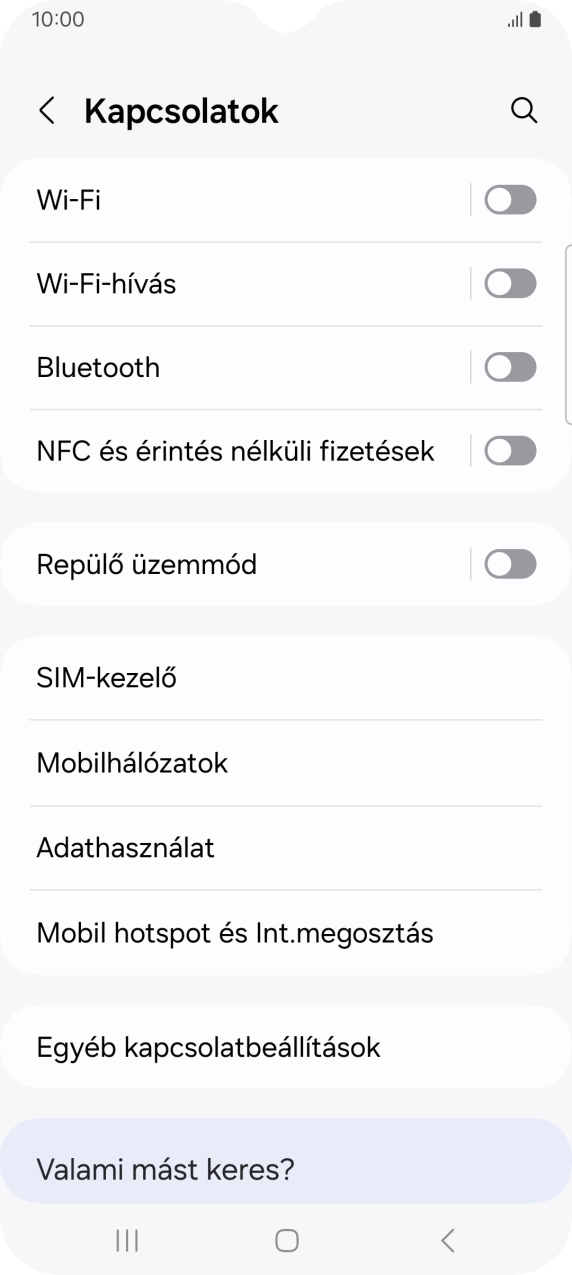 Válaszd a Mobil hotspot és Int.megosztás lehetőséget.