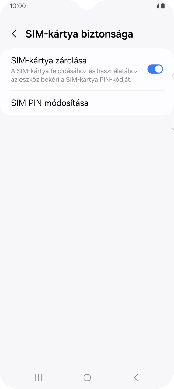 Kattints a „SIM-kártya zárolása” melletti csúszkára a funkció be- vagy kikapcsolásához.