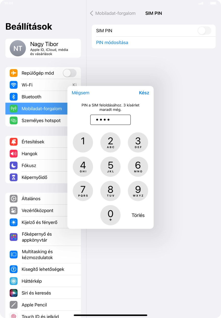 Írd be a PIN-kódod, és válaszd a Kész lehetőséget.