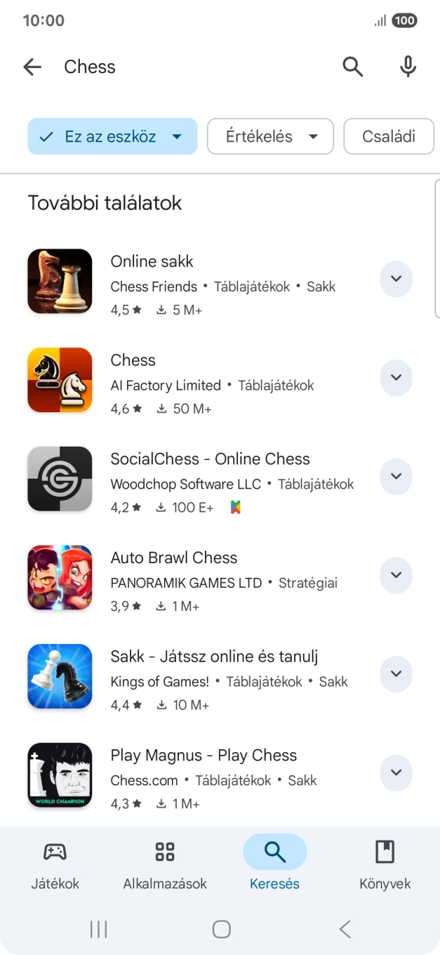 Kattints a kívánt alkalmazásra. Kattints a kívánt alkalmazásra.