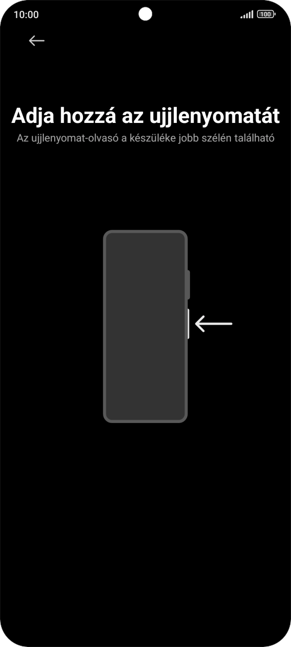 Kövesd a kijelzőn megjelenő utasításokat képernyőzár létrehozásához ujjlenyomattal. Kövesd a kijelzőn megjelenő utasításokat képernyőzár létrehozásához ujjlenyomattal.