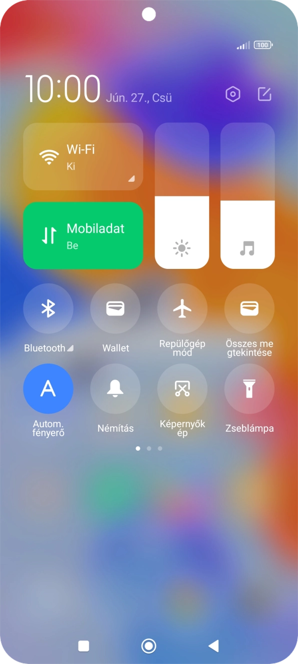 Kattints az adatkapcsolatok ikonra a funkció be- vagy kikapcsolásához.