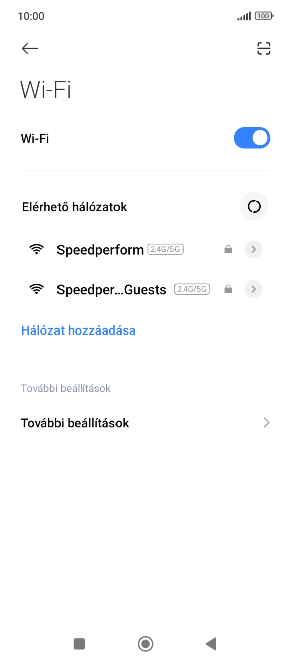 Válaszd ki a kívánt Wi-Fi hálózatot. Válaszd ki a kívánt Wi-Fi hálózatot.