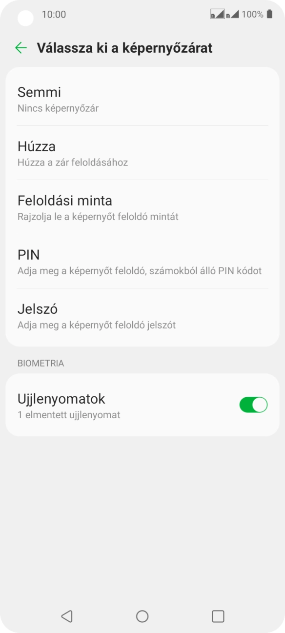 Válaszd a Semmi lehetőséget.
