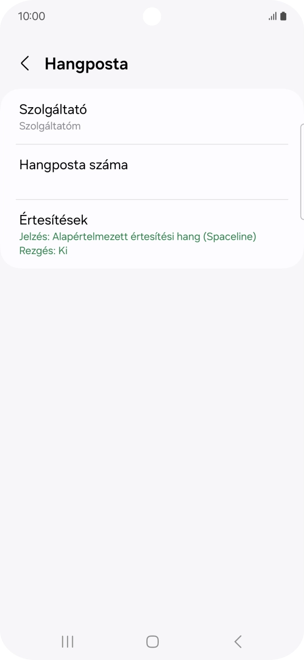 Válaszd a Hangposta száma lehetőséget. Válaszd a Hangposta száma lehetőséget.