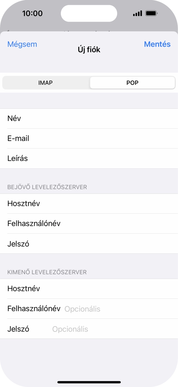 Kattints a Felhasználónév mezőre, és írd be az e-mail-fiókodhoz tartozó felhasználónevet.