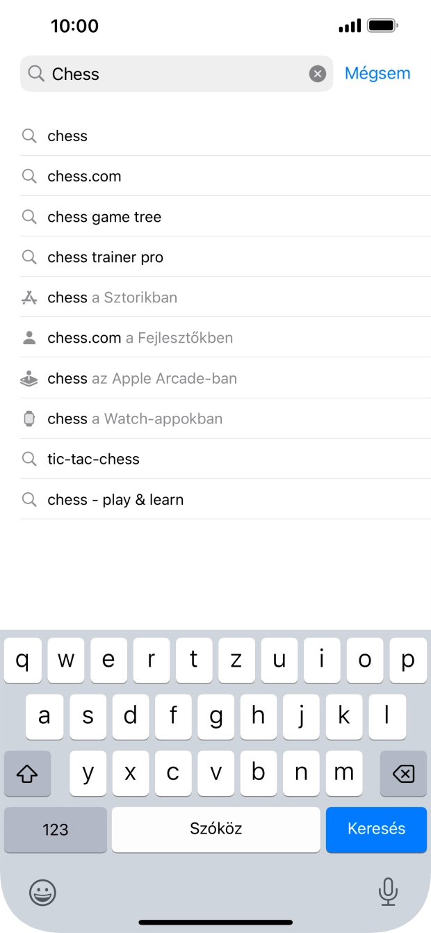 Válaszd a Keresés lehetőséget.