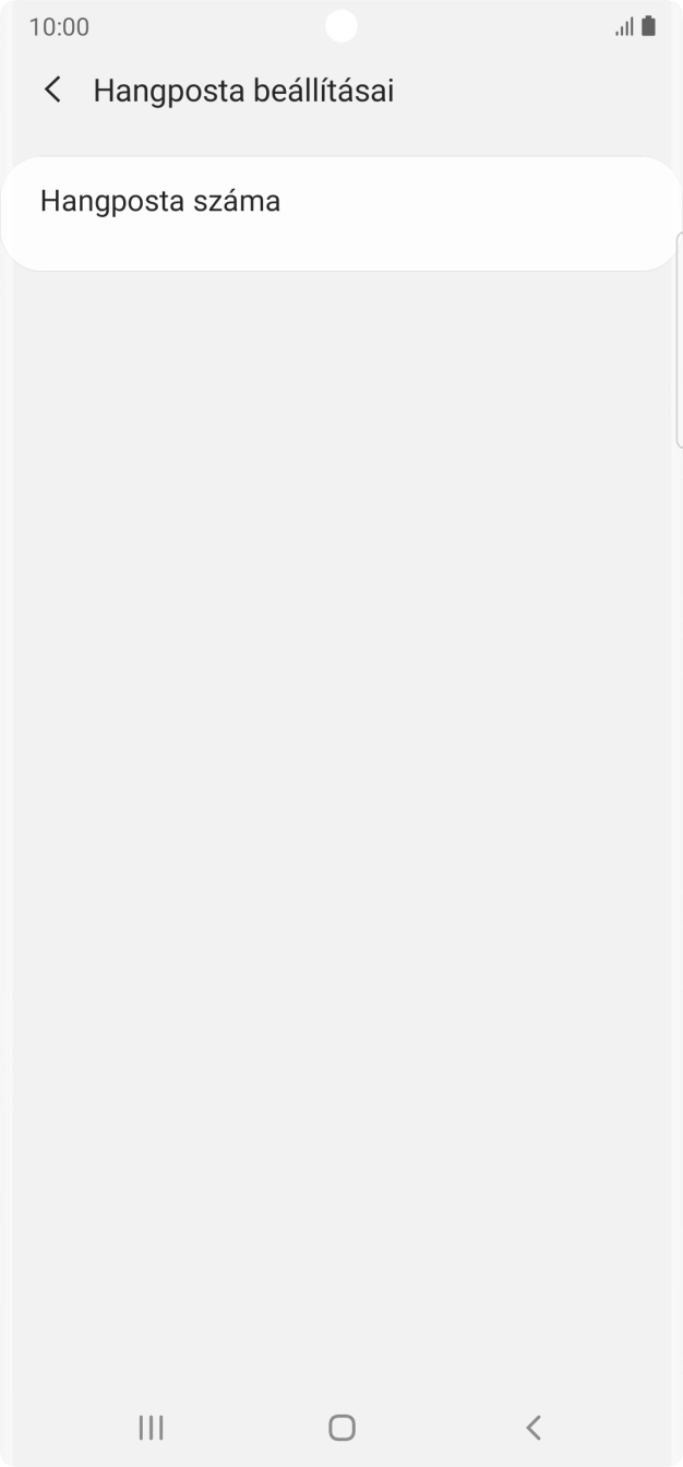 Válaszd a Hangposta száma lehetőséget.
