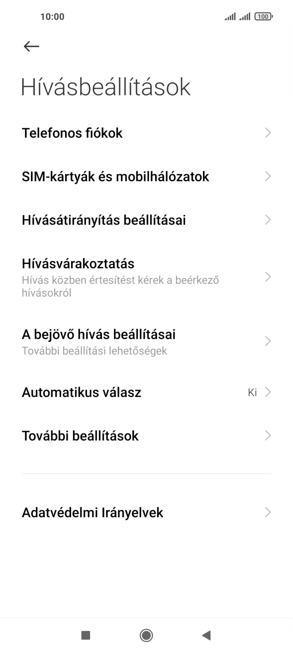 Válaszd a Hívásvárakoztatás lehetőséget. Válaszd a Hívásvárakoztatás lehetőséget.