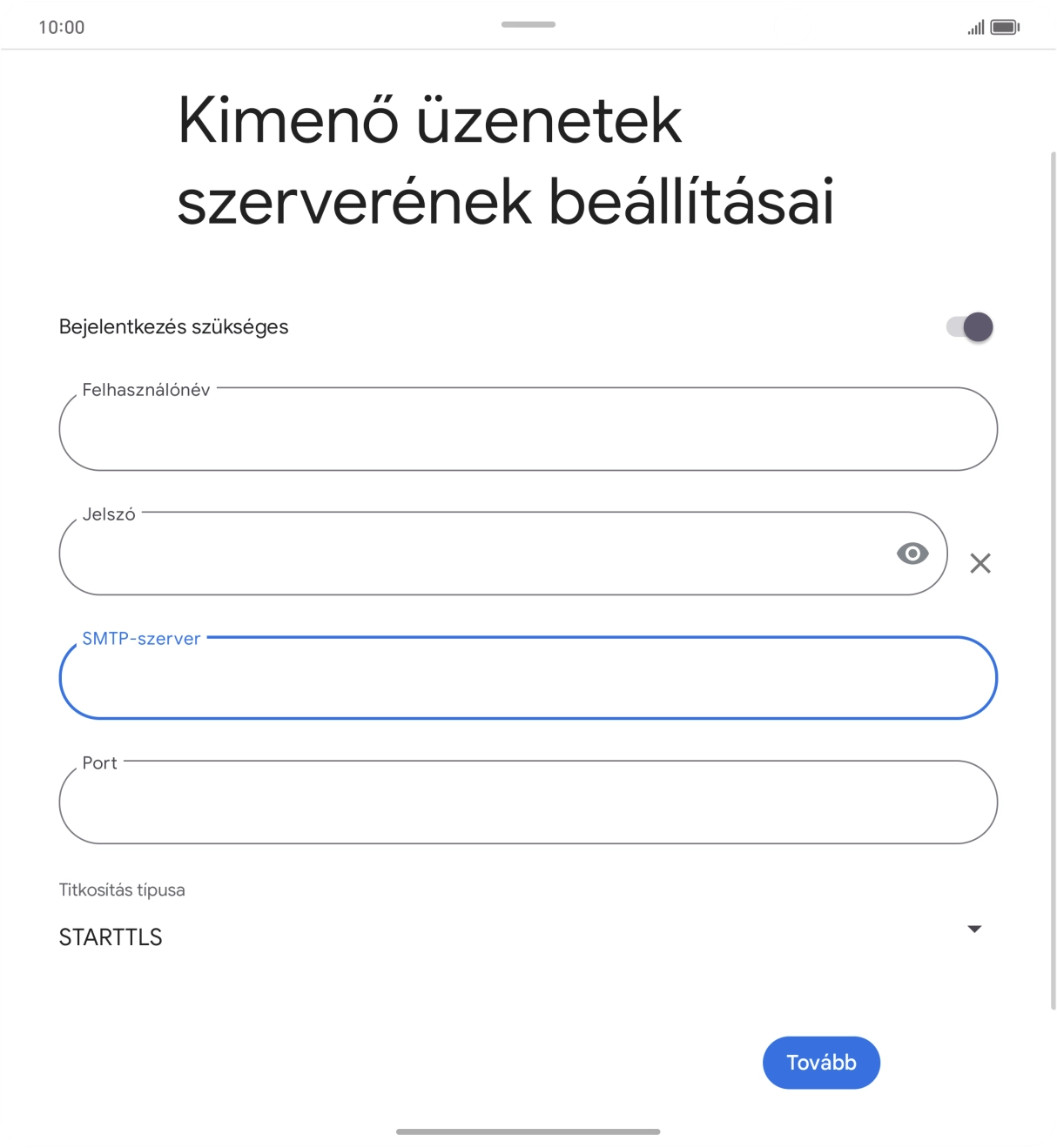 Kattints a „Port” alatti mezőre, és írd be a következőt: 587.