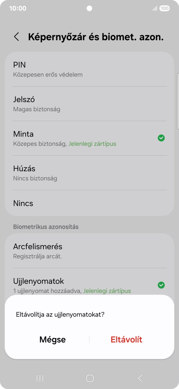 Válaszd az Eltávolít lehetőséget.