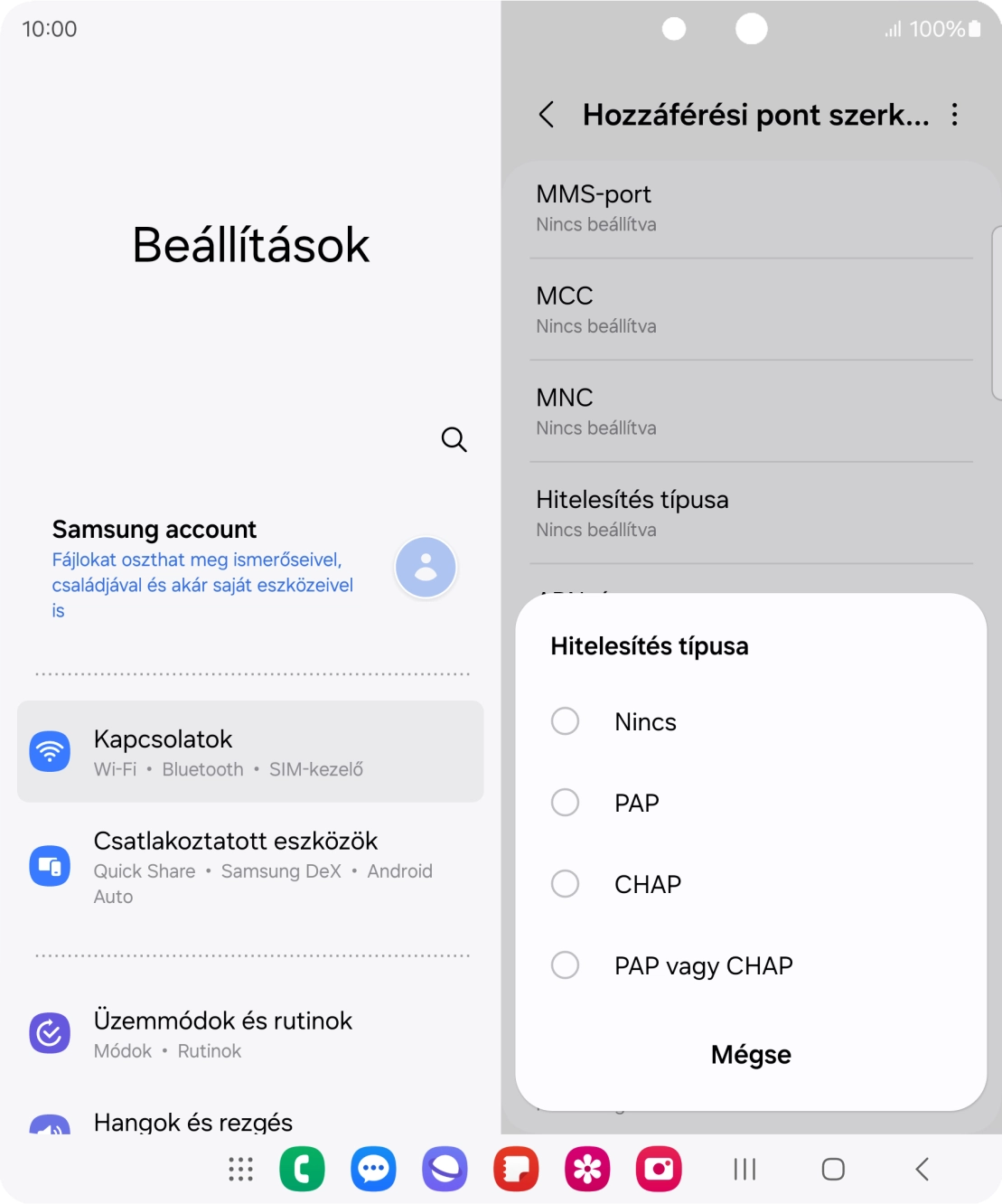 Válaszd a PAP lehetőséget.