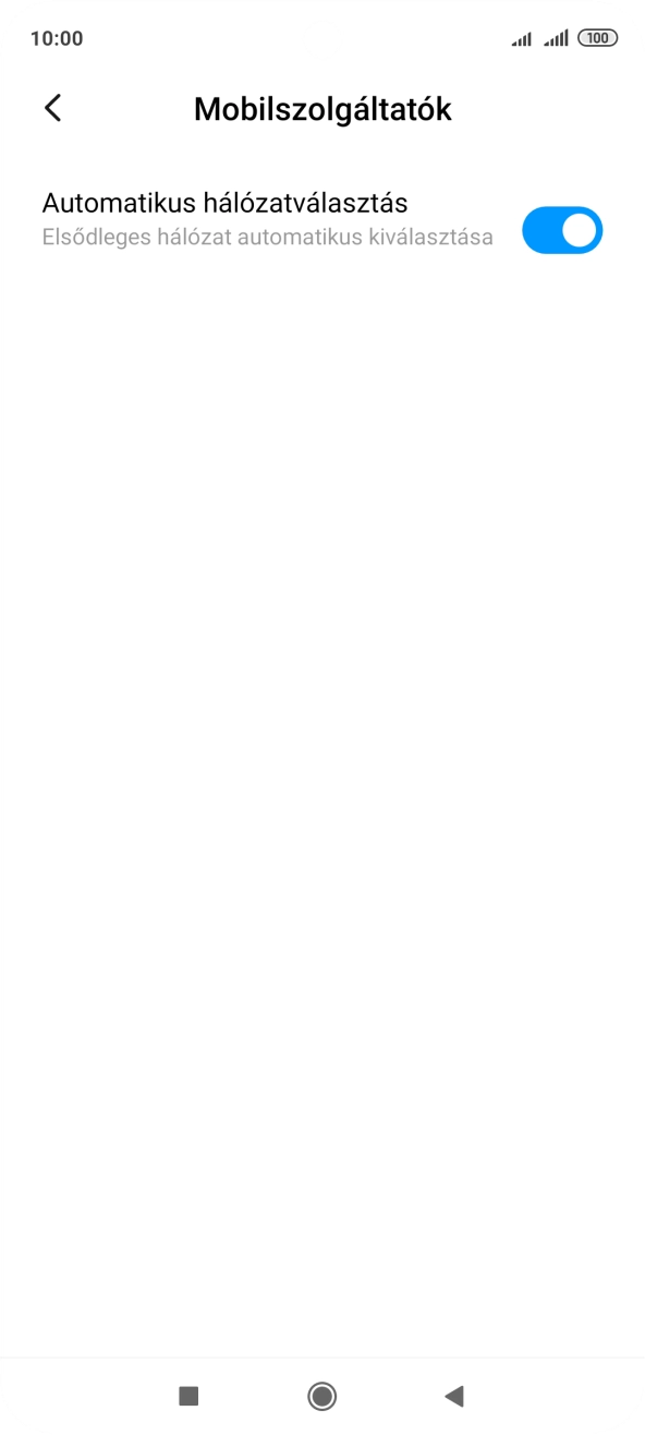 Kattints az „Automatikus hálózatválasztás” melletti csúszkára a funkció kikapcsolásához. Kattints az „Automatikus hálózatválasztás” melletti csúszkára a funkció kikapcsolásához.