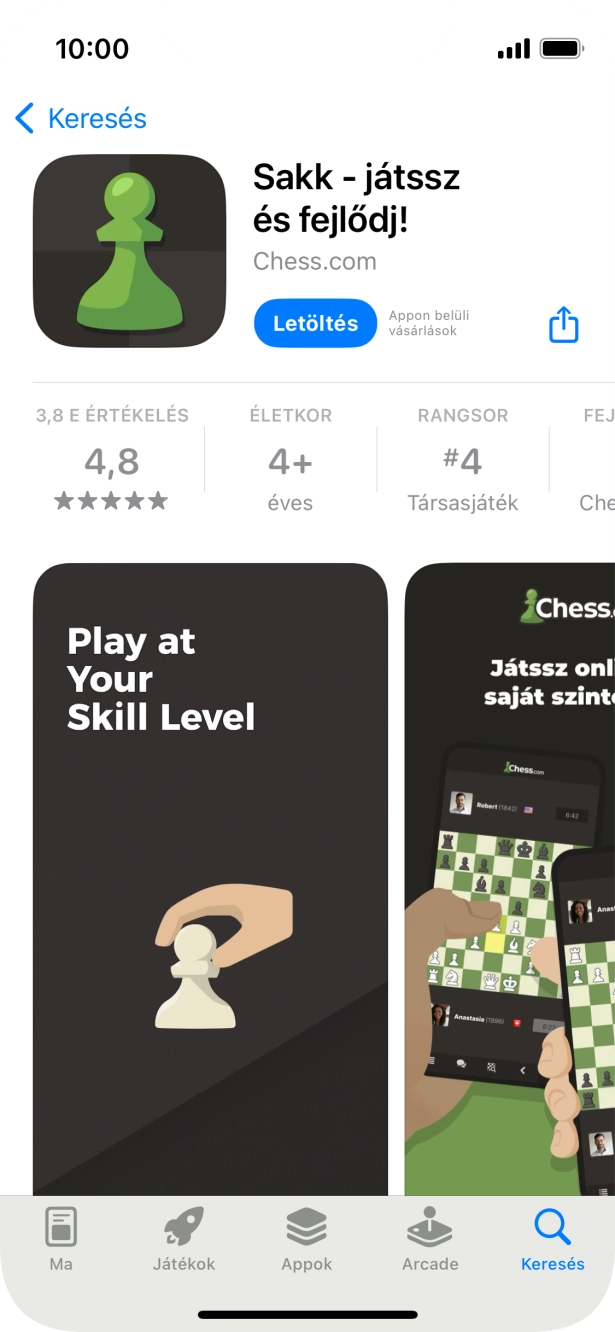 Válaszd a Letöltés lehetőséget, és kövesd a képernyőn megjelenő utasításokat az alkalmazás telepítéséhez.