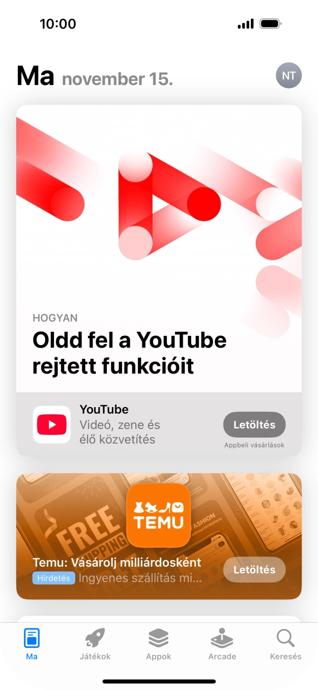 Válaszd a Keresés lehetőséget. Válaszd a Keresés lehetőséget.